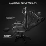 RESPAWN 110 Pro Gaming Chair - Gaming Chair with Footrest, Reclining Gaming Chair, Video Gaming Computer Desk Chair, Adjustable Desk Chair, Gaming Chairs For Adults With Headrest Pillow - White RESPAWN