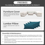 Rattaner Patio Furniture Set 5 Pieces Outdoor Furniture Sets Patio Couch Outdoor Chairs Coffee Table Peacock Blue Anti-Slip Cushions and Waterproof Covers Rattaner