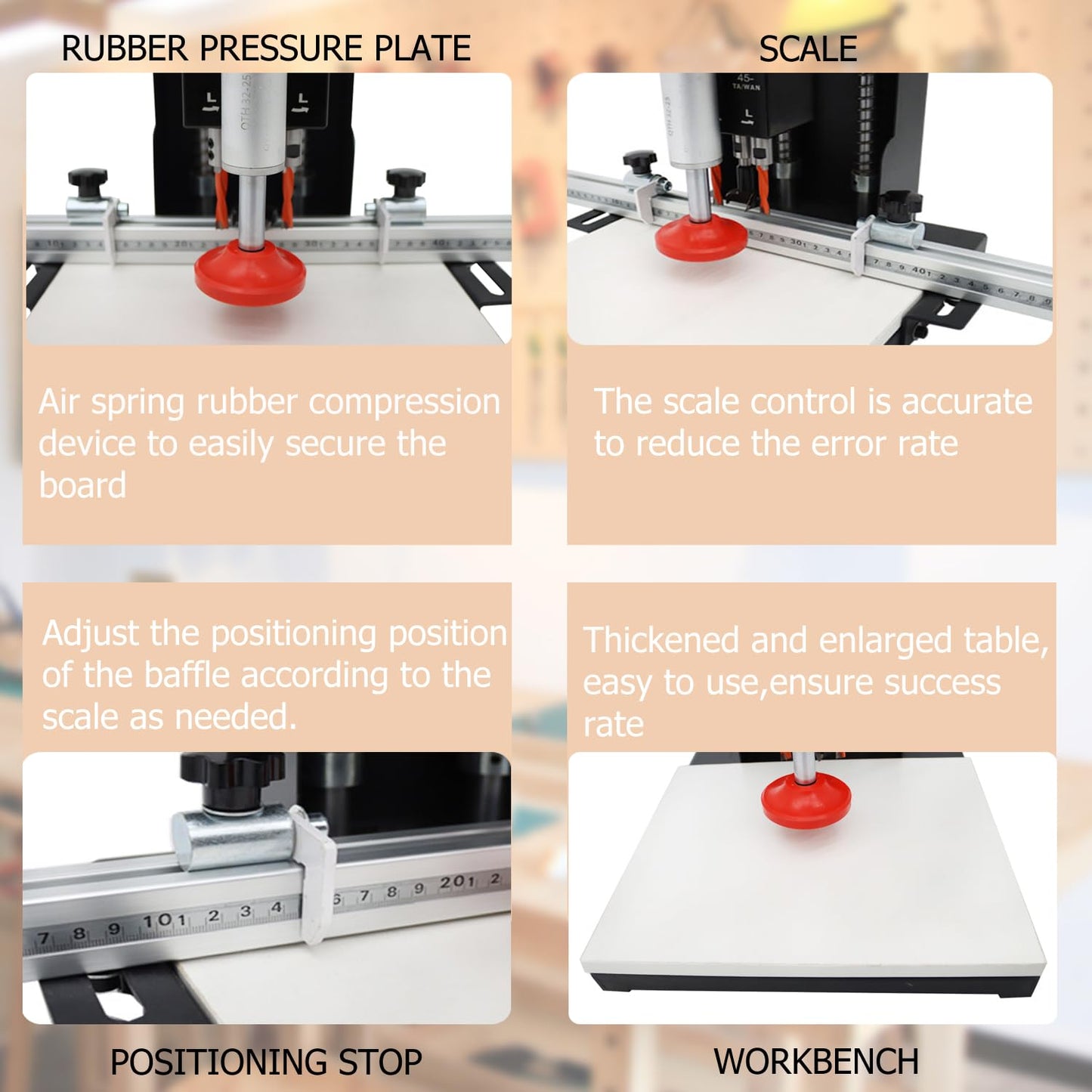 HayWHNKN Hinge Drill Machine 45-9.5 Pneumatic Hinge Boring Insertion Machine Portable Woodworking Hing Boring Drill Press Machine - WoodArtSupply