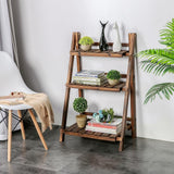 Yaheetech Folding Plant Stand Wooden Foldable Plant Shelf 3-Tier Flower Pot Stand Plants Display Shelf Rack Ladder Garden Indoors Outdoors 23.6 x 15 x 36.6in Yaheetech
