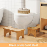 Uaniar Bamboo Toilet Stool, Wooden Squatting Potty Stool for Adults, 7 Inch Toilet Stool Squat Adult, Non-Slip Wood Poop Stool for Bathroom, Portable Toilet Foot Pooping Stool, Poop Stool for Kids Uaniar