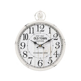 Menterry Retro Round Wall Clock. White Vintage Antique Style. Battery Operated Silent Wall Clocks for Farmhouse,Bathroom,Kitchen,Bedroom,Office, (11.8" H x 9.3" W) Menterry