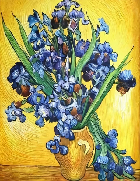 NIHO-JIUMA Diamond Painting Kits Van Gogh Irises, DIY 5D Full Drill Diamond Art Gift for Adult/Teen, Home Decoration (30x40cm/12x16inches) NIHO-JIUMA