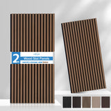 Mollywell Wood Panels for Wall, Time-Saving Installation, Versatile Wood Slat Wall Decor, Enhanced Acoustic & Sound Proof Fluted Design for Home & Office, 2 Pcs Teak, 47.2x23.6 Inch Mollywell