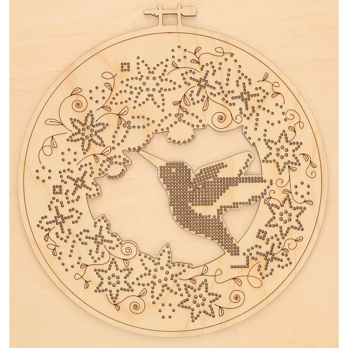 LEISURE ARTS Wood Stitched String Art Kit with Floral Hummingbird in Hoop - Adult Or Kids Craft - Craft Kits for Teens String Art Kit for Adults 3D 3D Kids 9" LEISURE ARTS