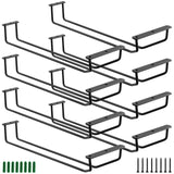 HOIGON 8PCS 14 Inch Black Wine Glass Racks, 13.8 x 4.5 x 2.2 Inch Under Cabinet Wine Glass Holders, Hanging Wine Glass Racks for Kitchen Living Room Bar Restaurants Wine Glass Storage Display HOIGON