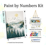 YOYA Framed Paint by Numbers Kit for Adults - Mountain Adult Paint by Number Kits on Canvas with Easel, DIY Mountain Moon Paint by Number Framed Canvas for Home Wall Decor 8x12 Inch YOYA