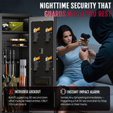 KAER 12-15 Gun Safe, Biometric Gun Safes, Rifle safe, Gun Safe for Rifles and Pistols, Gun Cabinet for Home & Hunting with Gun Racks and Removable Shelves, Suitable for AR15 KAER