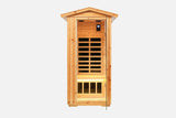 Buycitky Infrared Sauna for Home - 1560W, 1-Person Outdoor Wood Sauna Room with LCD Control Panel, Tempered Glass Door, Low EMF & Bluetooth Sound System Buycitky