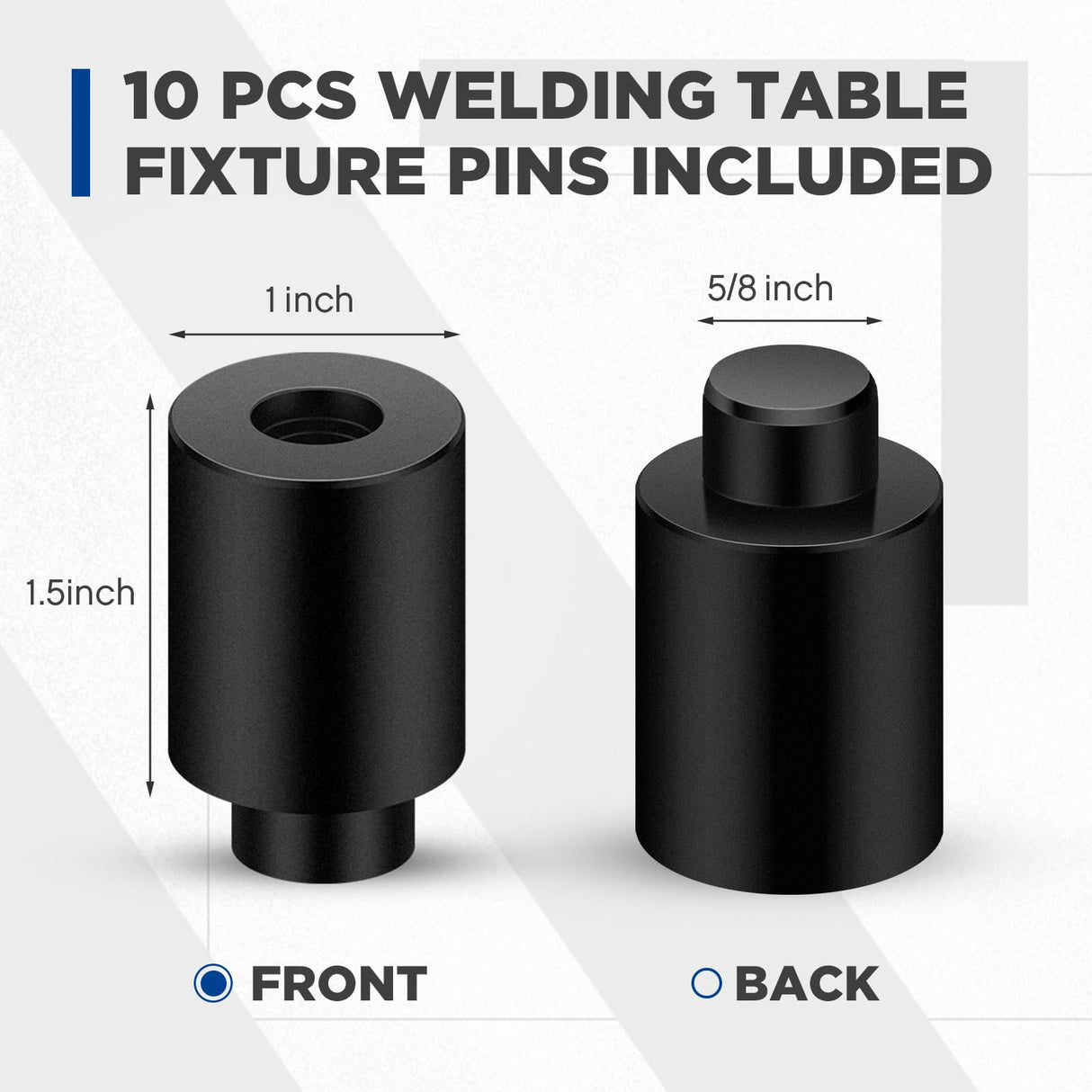 Hicarer 10 Pcs 5/8" x 1" x 1.5" Welding Table Fixture Pins Welding Table Clamps Stop Alignment Square Quick Setup Welding Table Accessories Hicarer