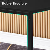 Farini Black Dining Table for 4-6 Person,47" Rectangular Wooden Dining Table Top and Metal Frame for Home Kitchen Dining Desk (47 inch,Black) Farini