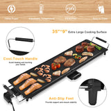 AEWHALE Electric Nonstick Extra Larger Griddle Grill-35" Teppanyaki Grill BBQ with Adjustable Temperature &Insulated Handles for Indoor/Outdoor AEWHALE