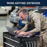 5-Drawer Metal Rolling Tool Chest with Wheels,Tool Storage Cabinet With Locking System，Toolbox with Wheels for Garage, Warehouse, Workshop, Repair Shop(Black) OAKANDO