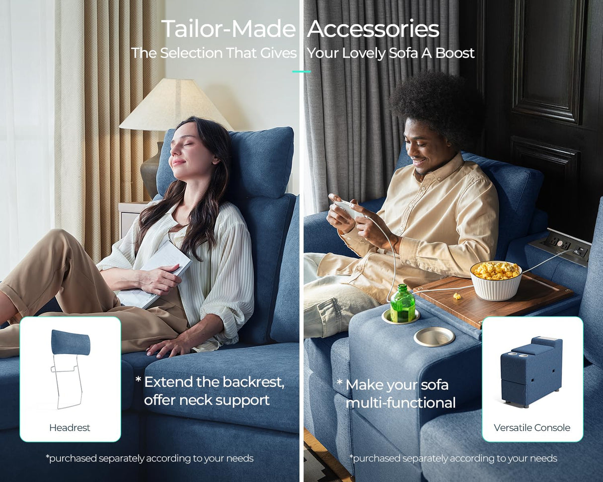 LINSY HOME Modular Sectional Sofa, Convertible U Shaped Sofa Couch with Storage, Memory Foam, Modular Sectionals with Ottomans, 6 Seat Sofa Couch with Chaise for Living Room, Blue LINSY HOME