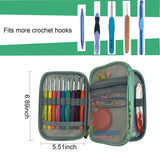 New Crochet Hook Case Without Hooks and Accessories, Zipper Storage Organizer Bag with Web Pockets for Various Crochet Needles/Knitting Accessories/Crochet Hook Kit Tools, Lightweight, Easy to Hold Weabetfu