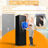 8-12 Fingerprint Gun Safe for Rifles and Pistols,Gun Safes for Rifle and Password Lock, No Assembly Required Quick Access Biometric Gun Cabinet,Dual Alarm & Mute Mode Switching HEANVO
