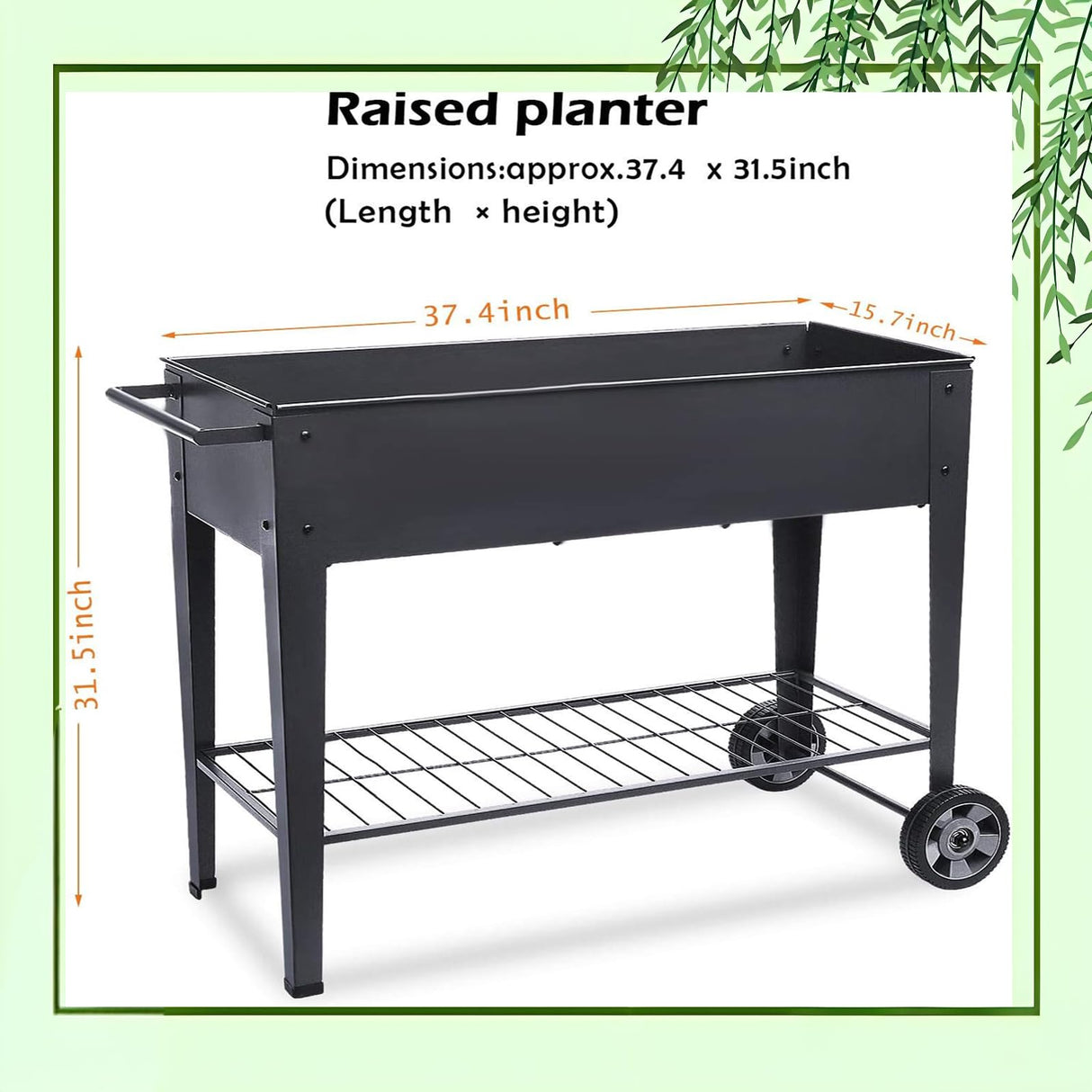 FOYUEE Raised Planter Box with Legs Outdoor Elevated Garden Bed On Wheels for Vegetables Flower Herb Patio FOYUEE