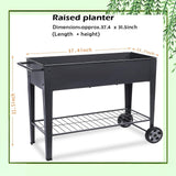 FOYUEE Raised Planter Box with Legs Outdoor Elevated Garden Bed On Wheels for Vegetables Flower Herb Patio FOYUEE