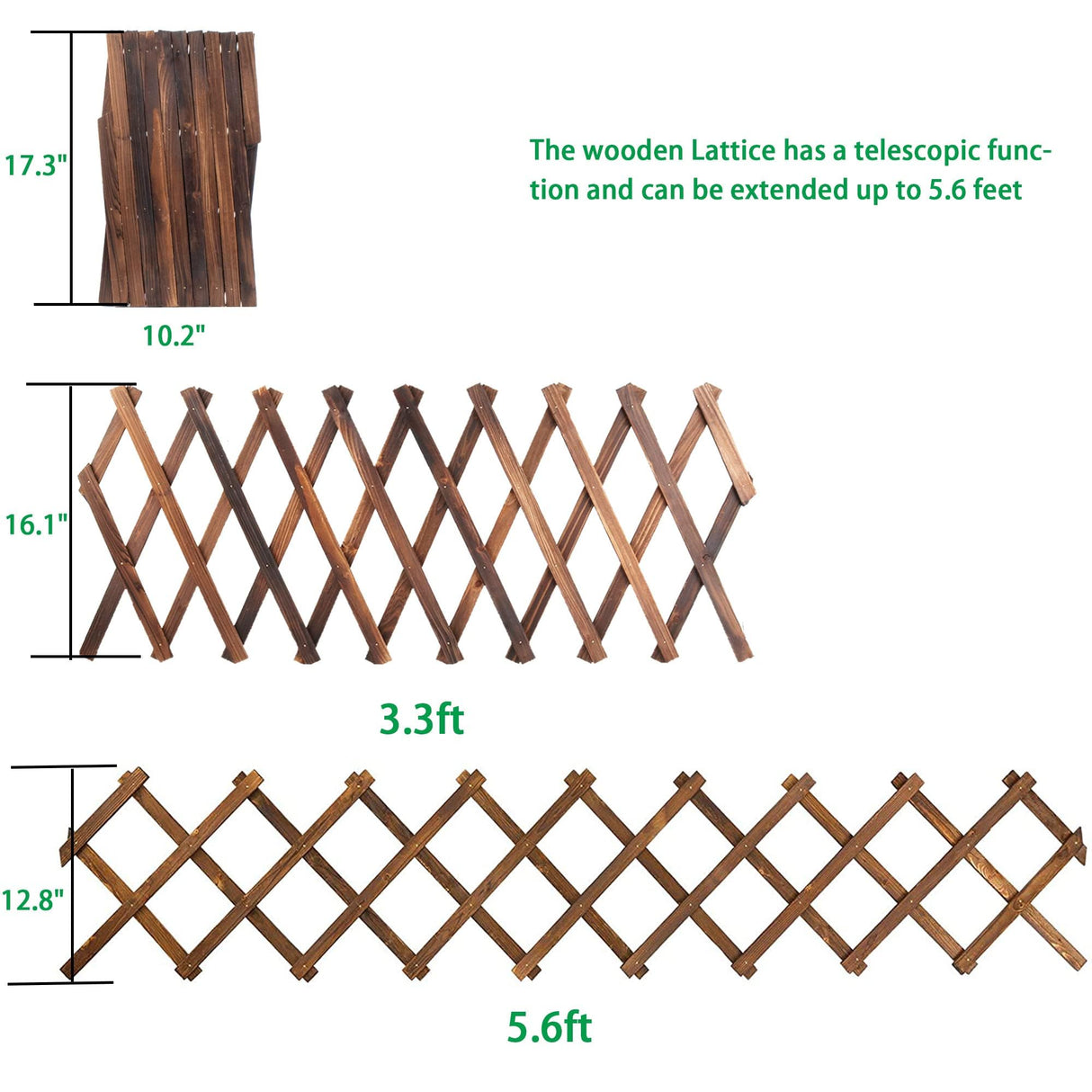 Wooden Lattice Panels for Outside 4Pack, 75"x11.8" Expandable Wood Lattice Fence Wall Garden Trellis Frame for Climbing Plants Outdoor Vine Ivy Rose Patio Room Decorative Avalution