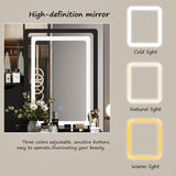 Homsee Vanity Desk Set Makeup Table with Large Sliding Lighted Mirror, Dressing Table with 4 Drawers, Hidden Storage Shelves & Cushioned Stool for Bedroom, Black Homsee