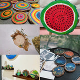 4.3-4.7 inch Unfinished Natural with Tree Bark Wood Slices 15 PCS Natural Round Discs Rustic Wood Slices for DIY Crafts, Table Base, Wedding Decoration,Coasters,Christmas Ornaments. RWHXRWY