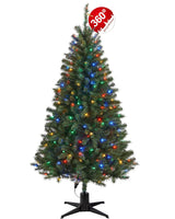 MIMIRGB 6Ft Rotating Artificial Christmas Tree, 360° Spinning Christmas Tree Stand with Remote Control and Timer W/300 Warm LED Lights MIMIRGB