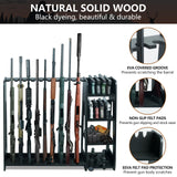 Semohop Gun Racks,Wooden Rifle Racks with Pistol Rack, Floor Standing Shotgun Rack Indoor, Gun Display Rack Rifle Storage Holder for Home or Garage Gun Storage - Holds up to 9 Long Guns and 8 Handguns Semohop