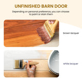 SmartStandard 24in x 84in Sliding Barn Wood Door Pre-Drilled Ready to Assemble, DIY Unfinished Solid Spruce Wood Panelled Slab, Interior Single Door Only, Natural, K-Frame (Fit 4FT Rail) SMARTSTANDARD