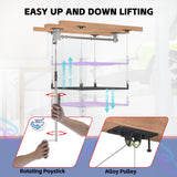 UODENGA Overhead Garage Storage Rack,4x4FT Ceiling Storage Racks Lift,Adjustable Organization System,Workshops or Basements(Black) UODENGA