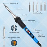 ANBES Soldering Iron Kit, 90W 110V Fast Heat up LCD Digital Soldering Gun kit with Ceramic Heater, 10 in 1 Adjustable Temperature Soldering Kit with Automatic Sleep Mode ANBES