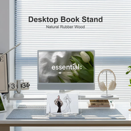 Acrylic Book Stand for Reading, Portable Book Holder for Desk, Angle Adjustable Textbook Stand for Document Recipe, Cookbook, Music Book UPERGO
