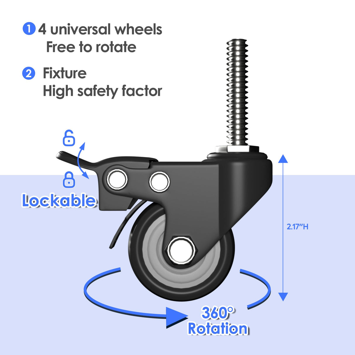 Reemoon 73" H Metal Storage Cabinet with Wheels, Garage Storage Cabinet with 4 Adjustable Shelves and Lockable Doors for Garage Home Office Utility Room,Required Assembly,Black Reemoon