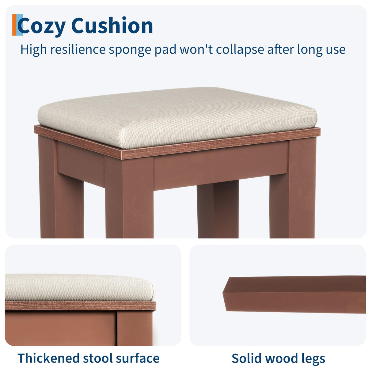 Vanity Desk with HD Mirror, LED Lights and Charging Station, Farmhouse Makeup Table with 2 Drawers and Cushioned Stool Dressing Table Shelves and Side Organizer for Bedroom Dressing Room, Brown GarveeHome