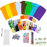 Winlyn 32 Sets Jungle Animal Craft Kits DIY Jungle Safari Zoo Wild Animal Bookmarks Decorations Art Sets Tiger Lion Zebra Foam Stickers for Kids Classroom Activities Reading Rewards Party Favors Winlyn