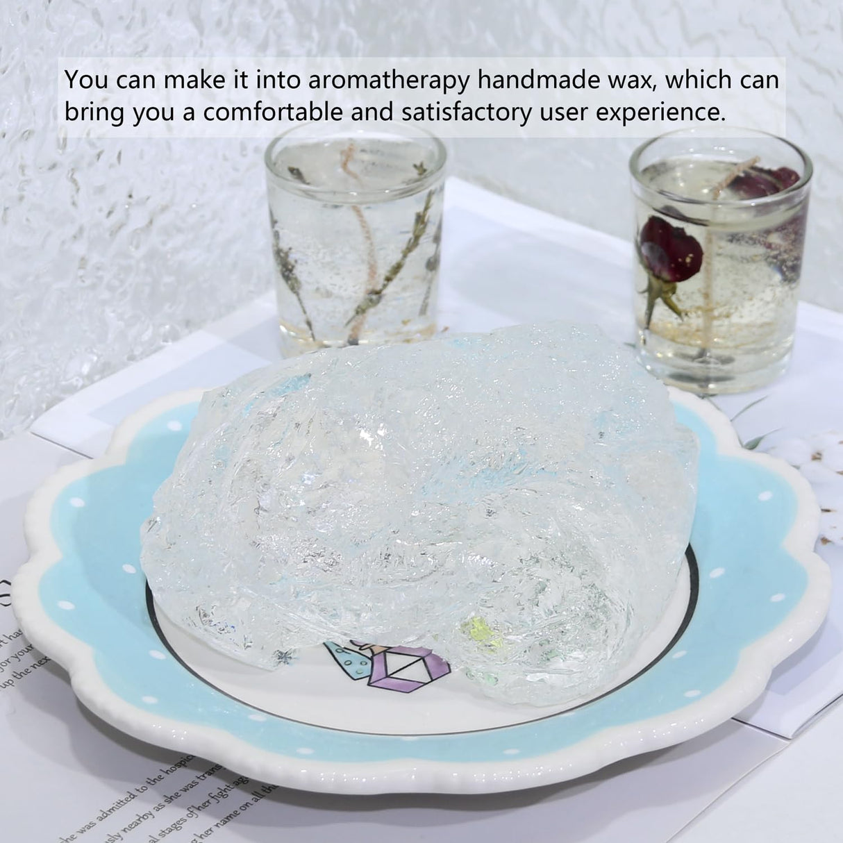 Namzi Jelly Wax Melts, DIY Gel Wax for Candle Making, Gel Candle Wax, Candelilla Wax, Clear Wax for Candle Making, Handmade Material Crystal Gel Candle, Handcraft Scented Wax Candles Supplies, 36 OZ Namzi