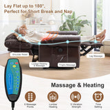 SELLERWE Lay Flat Dual Motor Power Lift Recliner Chair with Massage and Heat for Elderly, Breathable Leather Overstuffed Recliner Chairs, Infinite Position Lift Chairs for Sleeping,1PC,Brown SELLERWE