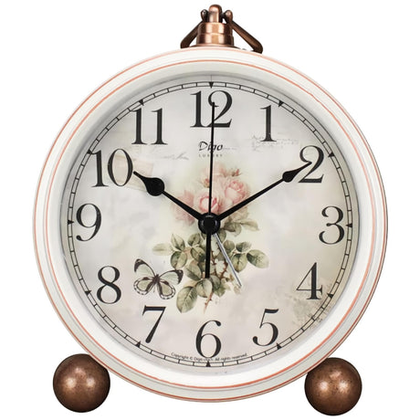 Maxspace Classic Vintage Clock - Elegant and Decorative Analog Clock,Silent Non-Ticking Clock with Distressed Metal Frame for Office, Living Room or Bedroom Maxspace