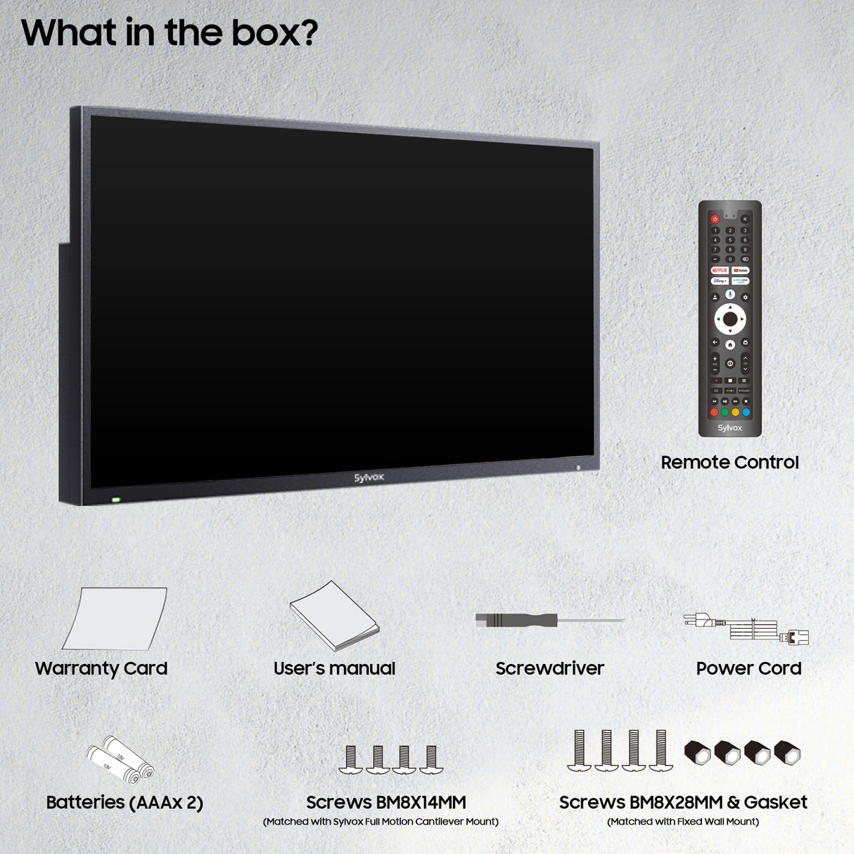 SYLVOX Outdoor TV, 55 inch Smart TV Waterproof Outdoor TVs, 4K Weatherproof Television for Outside, Support Google Assistant, Chromecast, 1000 nit Brightness Partial Sun (Deck Pro 2.0/2024) SYLVOX