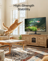 PERLESMITH Universal TV Stand - Table Top TV Stand for 32-60 inch LCD LED TVs - Height Adjustable TV Base Stand with Tempered Glass Base & Wire Management, VESA 400x400mm PSTVS04 PERLESMITH