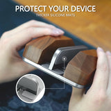 GEVO Dual Laptop Holder Vertical Laptop Stand, Natural Wood, Adjustable Dock, Wooden Laptop Stand,Vertical Laptop Holder for Desk, Widen Dock Fits All MacBook/Surface pro 2 Devices (Black Walnut) GEVO