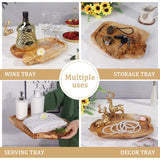 DeziWood Wooden Tray for Decor, Small Wood Serving Tray, Rustic Wood Decorative Tray, Farmhouse Candle Holder Decorative Tray for Home Decor, 13x9.8x1.5 Inch DeziWood