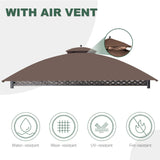 JANCANOPY Replacement Gazeb Cover for 10X12Ft Oakmont Gazebo L-GZ1188PST-A,Pinehurst Gazebo L-GZ1188PST,Brown JANCANOPY