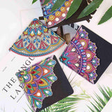 4 Pcs Diamond Art Bookmarks Kits Leather Corner DIY Diamond Art Bookmark for Book Lovers Reading Lovers Adults Women Triangle Making Diamond Bookmark Mandala Flower Crafts Supplies Birthday Gifts TKYPZY