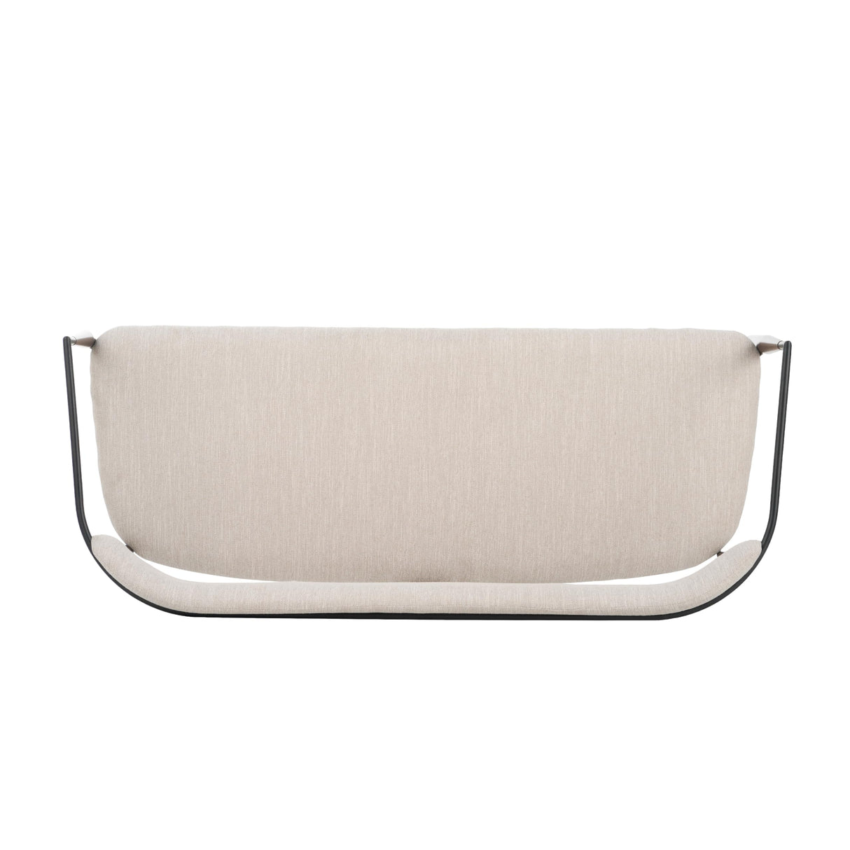 Christopher Knight Home Names Modern Metal Loveseat, Living Room Fabric Upholstered Settee, Curved Open Backrest 2-Seater Sofa, Cozy Couch for Bedroom, Apartment, Home Office, Black+Coffee+Beige Christopher Knight Home