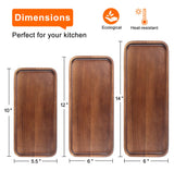 Acacia Wood Platters Small 12"x6" Long Charcuterie Board Rectangle Decorative Tray Wooden Serving Platter for Food Appetizer Cake Plates Kitchen Dish Cheese Boards Rectangular Snack Dessert Trays Ayiaren
