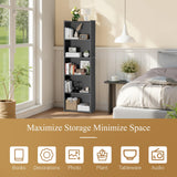 ZENY 5-Tier Shelf Bookcase, Freestanding Wood Storage Display Open Bookshelf for Home Office (Black) ZENY