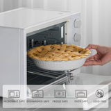 Fun Elements Ceramic Pie Pan, 9 Inch Pie Dish for Baking, Ruffled Pie Plate, Non-Stick Deep Dish Pie Pan for Apple Pie and Pot Pie, Thanksgiving Christmas Gifts, Set of 2, White FE FUN ELEMENTS