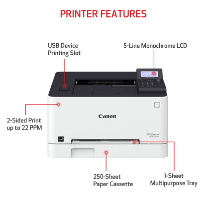 Canon Color imageCLASS LBP632Cdw Wireless Mobile Ready Laser Printer, 22ppm,White