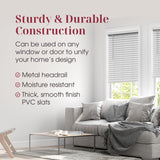 ARLO BLINDS Faux Wood Blinds with Crown Valance - 34" Width x 60" Height, White, Cordless Window Blinds & Shades - Blinds for Indoor Windows, 2" Faux Wooden Blinds for Home, Window Shades Arlo Blinds