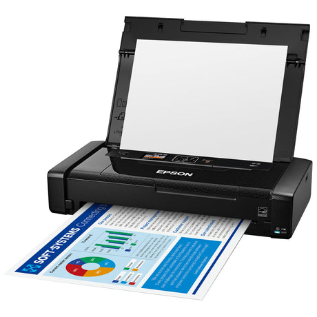Epson Workforce WF-110 Wireless Color Mobile Printer,White, Small,Black Epson